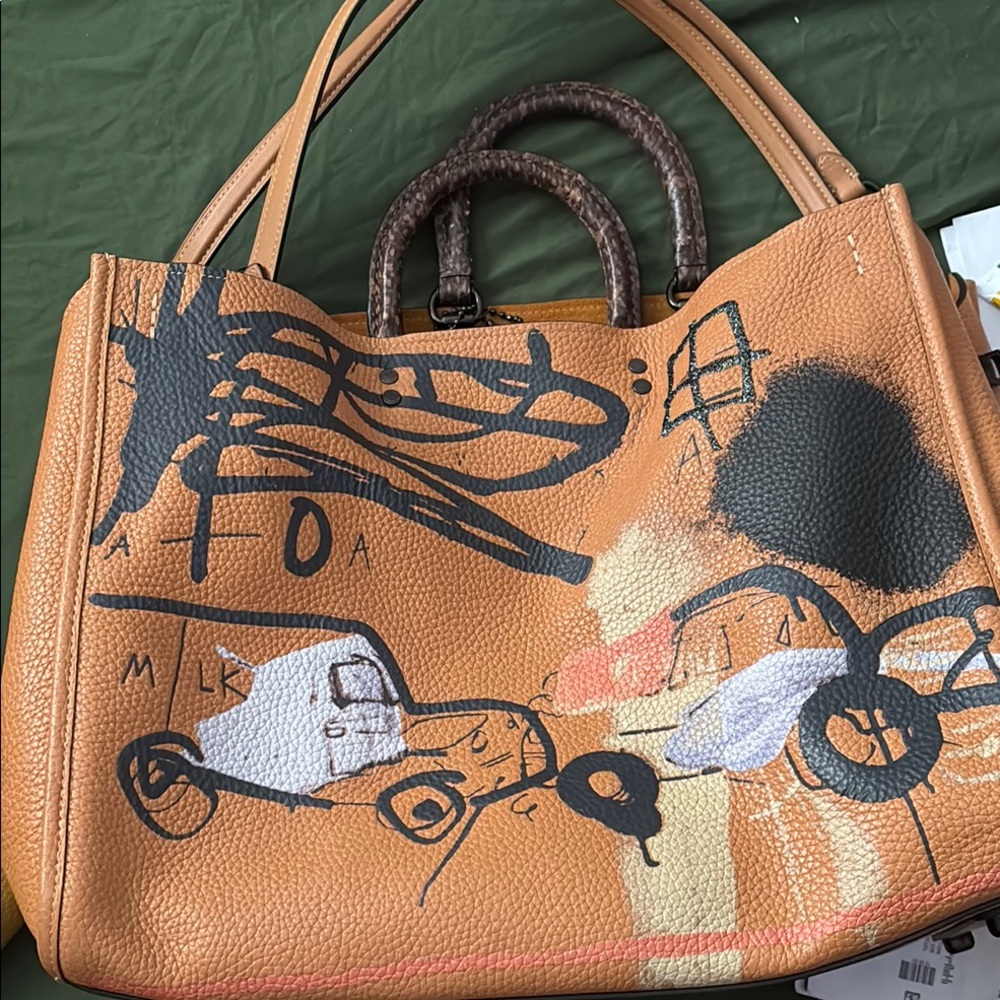 Designer Tan Leather Handbag - Picture 4 of 4